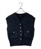 Spick and Spanスピック＆スパン）の古着「パールボタン畦ニットベスト 23080200531040」｜グレー