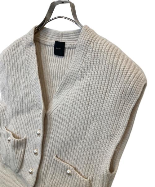 Spick and Span（スピック＆スパン）Spick and Span (スピックアンドスパン) パールボタン畦ニットベスト アイボリー サイズ:FREEの古着・服飾アイテム