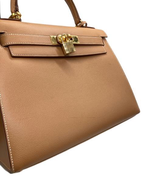 HERMES（エルメス）HERMES (エルメス) ケリー28 エプソン 外縫い 2WAYショルダーバッグ ブラウンの古着・服飾アイテム