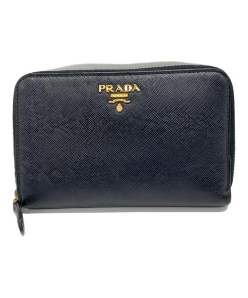 PRADA（プラダ）PRADA (プラダ) ラウンドファスナー財布 ブラックの古着・服飾アイテム