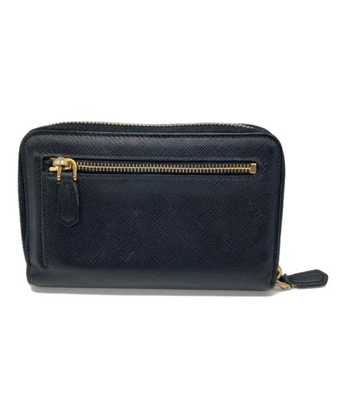 PRADA（プラダ）PRADA (プラダ) ラウンドファスナー財布 ブラックの古着・服飾アイテム