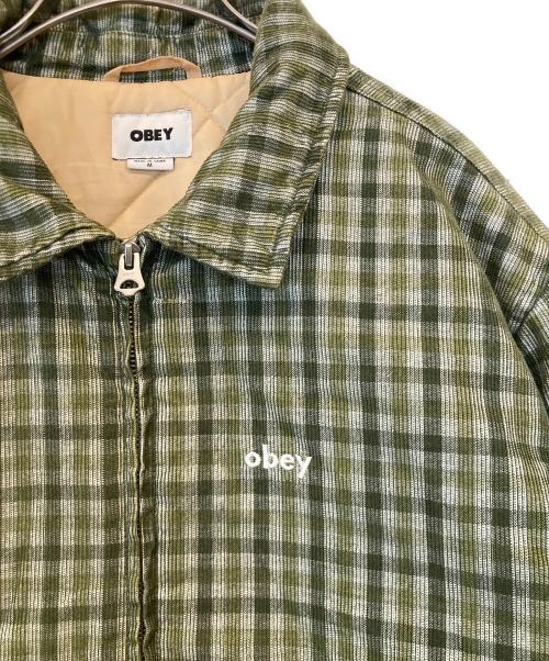 OBEY（オベイ）OBEY (オベイ) クラシックコーデュロイチェックスウィングトップ グリーン サイズ:Mの古着・服飾アイテム
