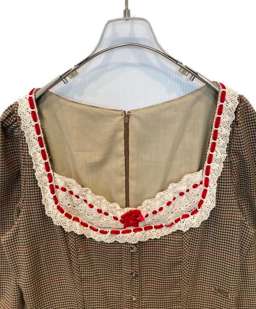 LACEMADE（レースメイド）LACEMADE (レースメイド) 「公爵の荘園」千鳥格子コルセットドレス ブラウン サイズ:XLの古着・服飾アイテム