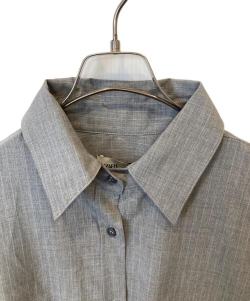 ZARA（ザラ）ZARA (ザラ) MAISON SPECIAL (メゾンスペシャル) ストライプネクタイシャツ 7759/846/096 グレー サイズ:ML 未使用品の古着・服飾アイテム