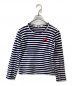 PLAY COMME des GARCONSプレイコムデギャルソン）の古着「ボーダーカットソー AZ-T009」｜ネイビー