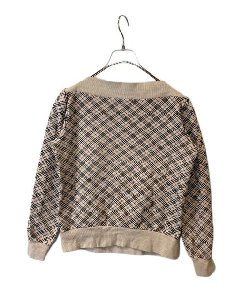 BURBERRY BLUE LABEL（バーバリー ブルー レーベル）BURBERRY BLUE LABEL (バーバリーブルーレーベル) ボートネックノバチェックスウェット FAF21-657 ベージュ サイズ:38の古着・服飾アイテム