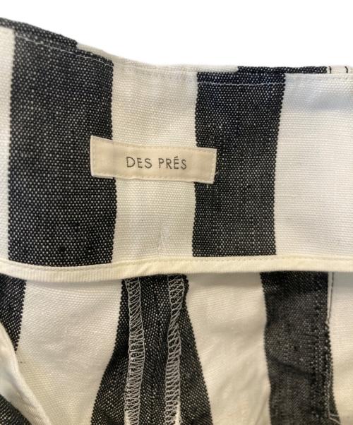 DES PRES（デ プレ）DES PRES (デ プレ) ヘビーオックスフォードストライプリネン ハイウエストパンツ　22-04-31-04110 ホワイト×ブラック サイズ:34の古着・服飾アイテム