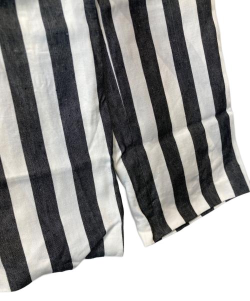DES PRES（デ プレ）DES PRES (デ プレ) ヘビーオックスフォードストライプリネン ハイウエストパンツ　22-04-31-04110 ホワイト×ブラック サイズ:34の古着・服飾アイテム