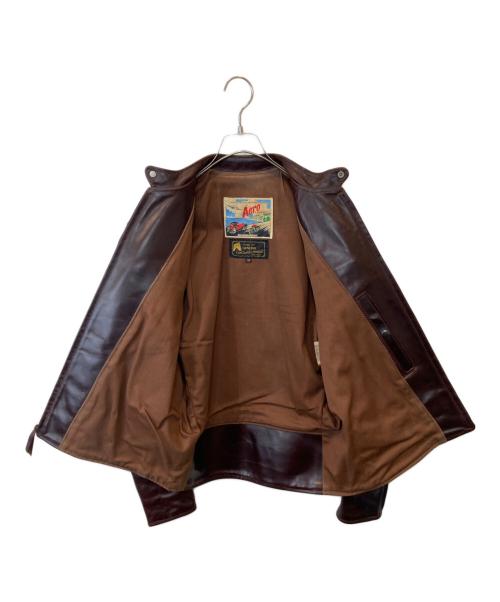 Aero LEATHER（エアロレザー）Aero LEATHER (エアロレザー) シングルレザーライダースジャケット ブラウン サイズ:38の古着・服飾アイテム