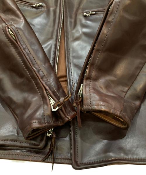 Aero LEATHER（エアロレザー）Aero LEATHER (エアロレザー) シングルレザーライダースジャケット ブラウン サイズ:38の古着・服飾アイテム