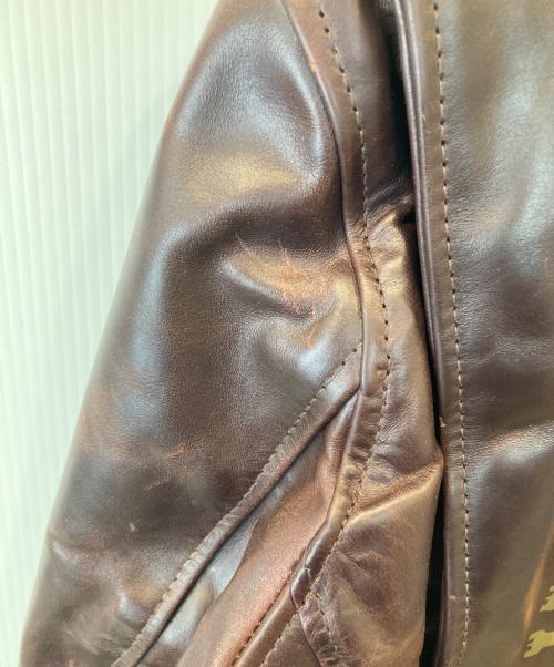 Aero LEATHER（エアロレザー）Aero LEATHER (エアロレザー) シングルレザーライダースジャケット ブラウン サイズ:38の古着・服飾アイテム