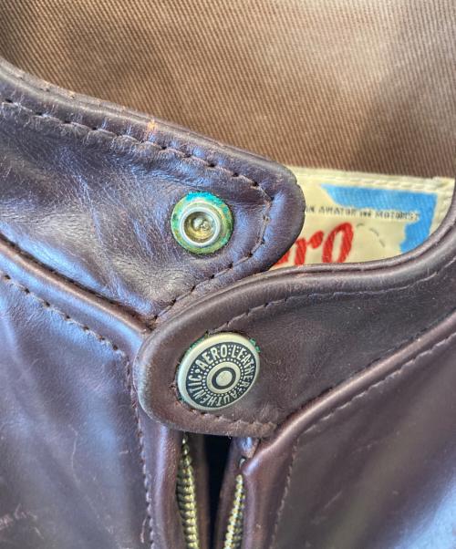 Aero LEATHER（エアロレザー）Aero LEATHER (エアロレザー) シングルレザーライダースジャケット ブラウン サイズ:38の古着・服飾アイテム