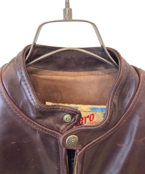 Aero LEATHER（エアロレザー）Aero LEATHER (エアロレザー) シングルレザーライダースジャケット ブラウン サイズ:38の古着・服飾アイテム