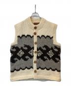 COWICHANカウチン）の古着「ニットベスト」｜ホワイト×ブラウン