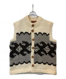COWICHAN（カウチン）の古着「ニットベスト」｜ホワイト×ブラウン