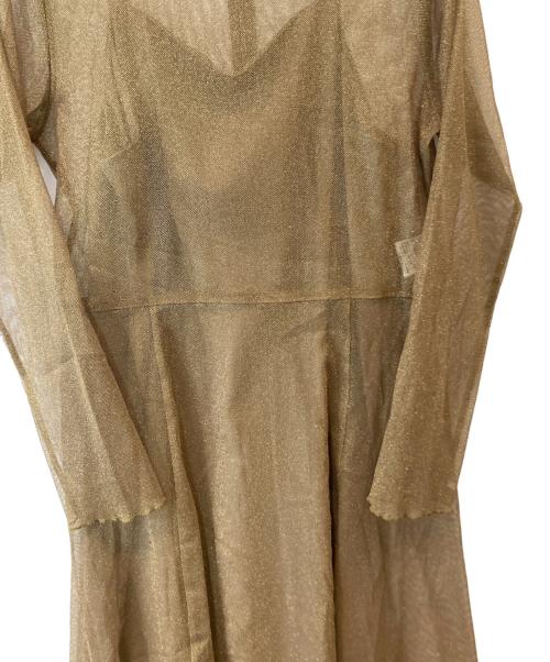 Kaene（カエン）kaene (カエン) ラメチュールメロウワンピース 100535 ベージュ サイズ:38の古着・服飾アイテム