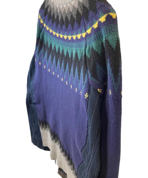 sacai（サカイ）sacai (サカイ) ニットドッキングジャケット　18-04023 ネイビー サイズ:2の古着・服飾アイテム