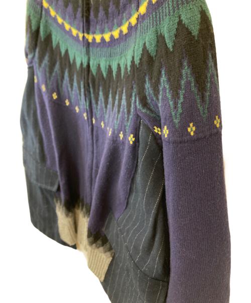 sacai（サカイ）sacai (サカイ) ニットドッキングジャケット　18-04023 ネイビー サイズ:2の古着・服飾アイテム
