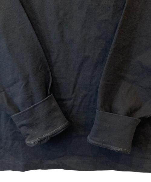 MM6 Maison Margiela（エムエムシックスメゾンマルジェラ）MM6 Maison Margiela (エムエムシックス メゾンマルジェラ) ギャザーネック 異素材切替 ロングスリーブカットソー　S32GC0451 ブラック サイズ:Sの古着・服飾アイテム