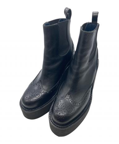 未使用品✨　sacai サカイ　サイドゴアブーツ　ブラック　レザー 中古・古着通販】sacai (サカイ) サイドゴアブーツ 16-02907 ブラック