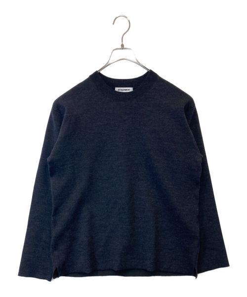 ATTACHMENT（アタッチメント）ATTACHMENT (アタッチメント) ダブルフェイスニット　AK22-094 ブラック サイズ:1の古着・服飾アイテム