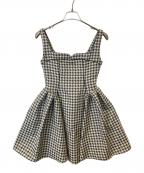 eimy istoireエイミーイストワール）の古着「ジャガードハウンドトゥースミニワンピース　1123530807」｜グレー