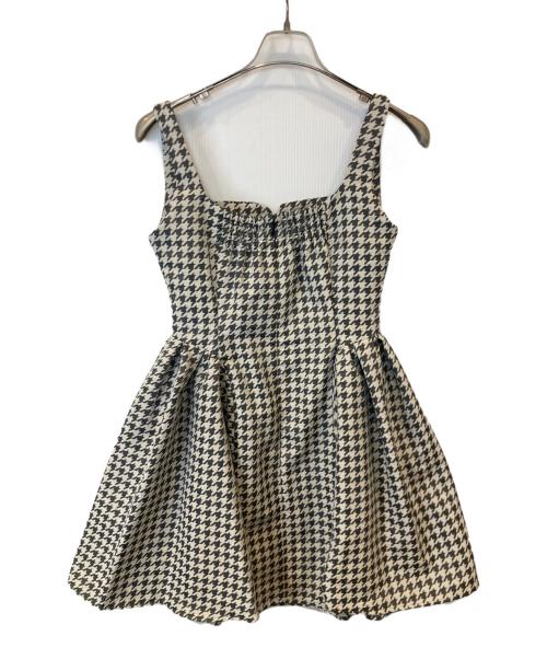 eimy istoire（エイミーイストワール）eimy istoire (エイミーイストワール) ジャガードハウンドトゥースミニワンピース　1123530807 グレー サイズ:Mの古着・服飾アイテム