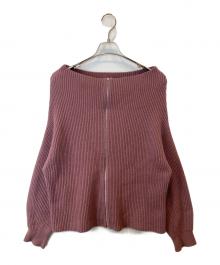 FRAY ID（フレイ アイディー）の古着「2wayオフショルスキッパージップニット　FWNT245026」｜ピンク