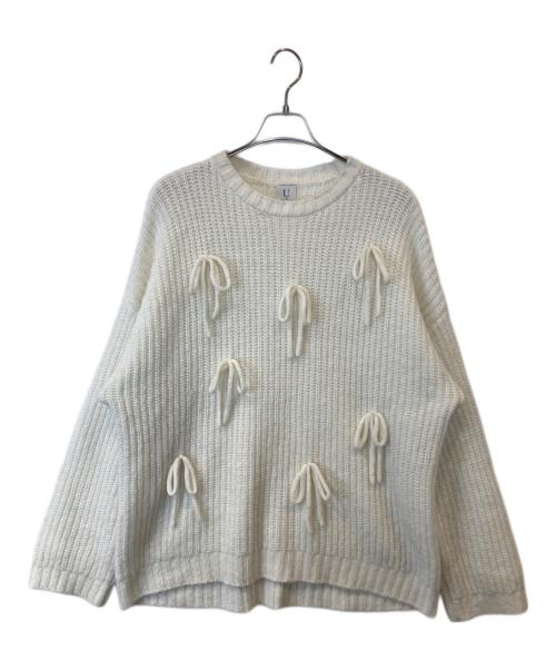 U by SPICK&SPAN（ユー バイ スピック＆スパン）U by Spick&Span (ユー バイ スピック＆スパン) モヘヤミックスリボンオーバートップス　24080212300040 アイボリー サイズ:FREEの古着・服飾アイテム