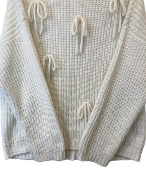 U by SPICK&SPAN（ユー バイ スピック＆スパン）U by Spick&Span (ユー バイ スピック＆スパン) モヘヤミックスリボンオーバートップス　24080212300040 アイボリー サイズ:FREEの古着・服飾アイテム