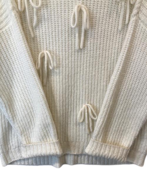 U by SPICK&SPAN（ユー バイ スピック＆スパン）U by Spick&Span (ユー バイ スピック＆スパン) モヘヤミックスリボンオーバートップス　24080212300040 アイボリー サイズ:FREEの古着・服飾アイテム