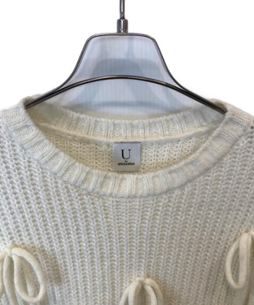 U by SPICK&SPAN（ユー バイ スピック＆スパン）U by Spick&Span (ユー バイ スピック＆スパン) モヘヤミックスリボンオーバートップス　24080212300040 アイボリー サイズ:FREEの古着・服飾アイテム