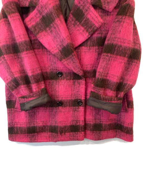 ELLE girl（エルガール）ELLE girl (エルガール) シャギーチェックセーラーピーコート　4280099 ピンク サイズ:FREEの古着・服飾アイテム