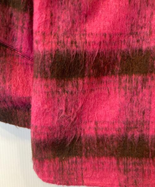 ELLE girl（エルガール）ELLE girl (エルガール) シャギーチェックセーラーピーコート　4280099 ピンク サイズ:FREEの古着・服飾アイテム