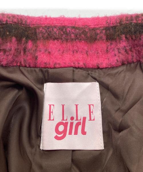 ELLE girl（エルガール）ELLE girl (エルガール) シャギーチェックセーラーピーコート　4280099 ピンク サイズ:FREEの古着・服飾アイテム