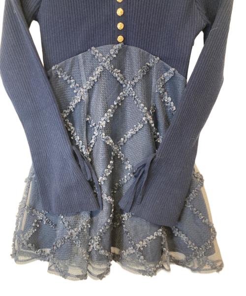 Resexxy（リゼクシー）RESEXXY (リゼクシー) ドッキングフレアミニニットワンピース　152510319101 ネイビー サイズ:FREEの古着・服飾アイテム