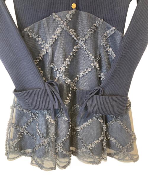 Resexxy（リゼクシー）RESEXXY (リゼクシー) ドッキングフレアミニニットワンピース　152510319101 ネイビー サイズ:FREEの古着・服飾アイテム