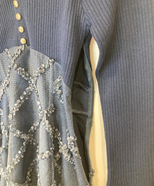 Resexxy（リゼクシー）RESEXXY (リゼクシー) ドッキングフレアミニニットワンピース　152510319101 ネイビー サイズ:FREEの古着・服飾アイテム