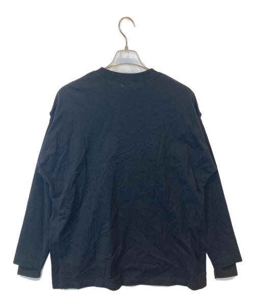MANOF（マノフ）MANOF (マノフ) TULLE DOCKING L/S T-SHIRT　ロングスリーブカットソー　	85105-1042 ブラック サイズ:FREEの古着・服飾アイテム