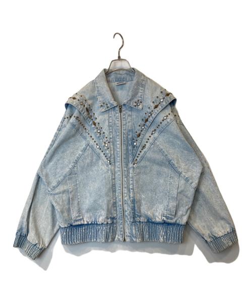 Rio INC TRADE MARK（リオ インク トレードマーク）Rio INC TRADE MARK (リオ インク トレードマーク) デニムスタッズブルゾン インディゴ サイズ:Lの古着・服飾アイテム