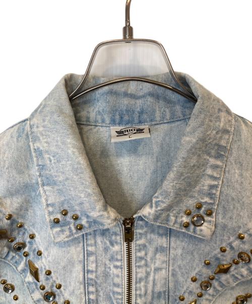 Rio INC TRADE MARK（リオ インク トレードマーク）Rio INC TRADE MARK (リオ インク トレードマーク) デニムスタッズブルゾン インディゴ サイズ:Lの古着・服飾アイテム
