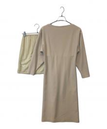 Mila Owen（ミラオーウェン）の古着「袖ボリューム後ブラウジングストレートワンピース　09WFO244004」｜アイボリー