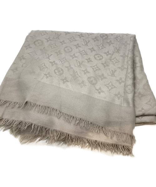 LOUIS VUITTON（ルイ ヴィトン）LOUIS VUITTON (ルイ ヴィトン) モノグラムシルクウール大判スカーフ ベージュの古着・服飾アイテム
