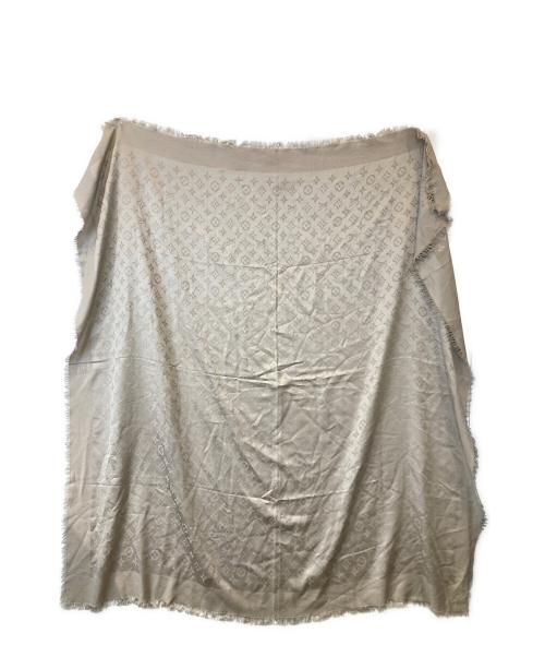 LOUIS VUITTON（ルイ ヴィトン）LOUIS VUITTON (ルイ ヴィトン) モノグラムシルクウール大判スカーフ ベージュの古着・服飾アイテム