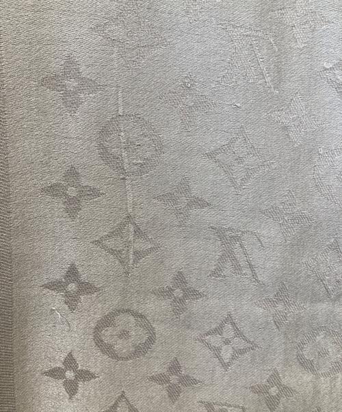 LOUIS VUITTON（ルイ ヴィトン）LOUIS VUITTON (ルイ ヴィトン) モノグラムシルクウール大判スカーフ ベージュの古着・服飾アイテム