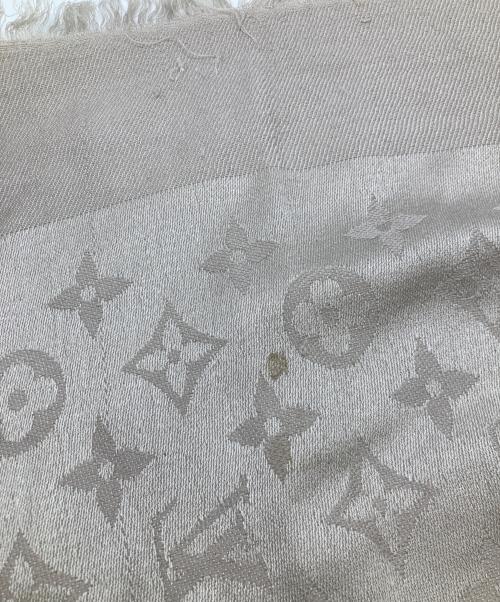 LOUIS VUITTON（ルイ ヴィトン）LOUIS VUITTON (ルイ ヴィトン) モノグラムシルクウール大判スカーフ ベージュの古着・服飾アイテム