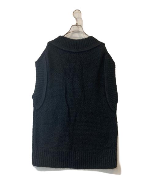 Curensology（カレンソロジー）Curensology (カレンソロジー) ツイーディヤーンニットベスト　CL106177ER ブラック サイズ:Freeの古着・服飾アイテム