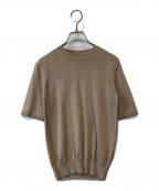 anuansアニュアンス）の古着「シルクブレンドニットプルオーバー」｜モカ