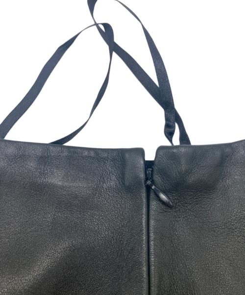 RALPH LAUREN Purple Label（ラルフ ローレン パープル レーベル）RALPH LAUREN PURPLE LABEL (ラルフ ローレン パープル レーベル) レザー膝丈スカート ブラック サイズ:2 未使用品の古着・服飾アイテム