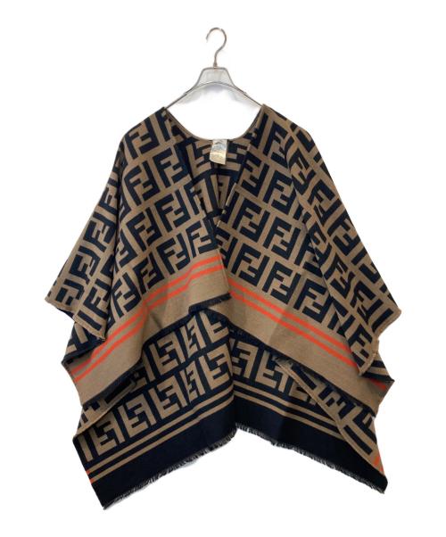 FENDI（フェンディ）FENDI (フェンディ) ズッカ柄ウールシルクポンチョ　FXX636 A3Q1 TU ブラウン サイズ:不明の古着・服飾アイテム
